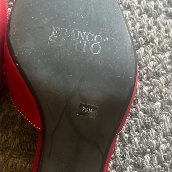 Franco Sarto Vibrant Red Pointed Mules - Picture 6 of 8